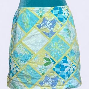 Cute Vintage Lilly Pulitzer Women's graphic Skirt size 6 octopus crab‎ floral
